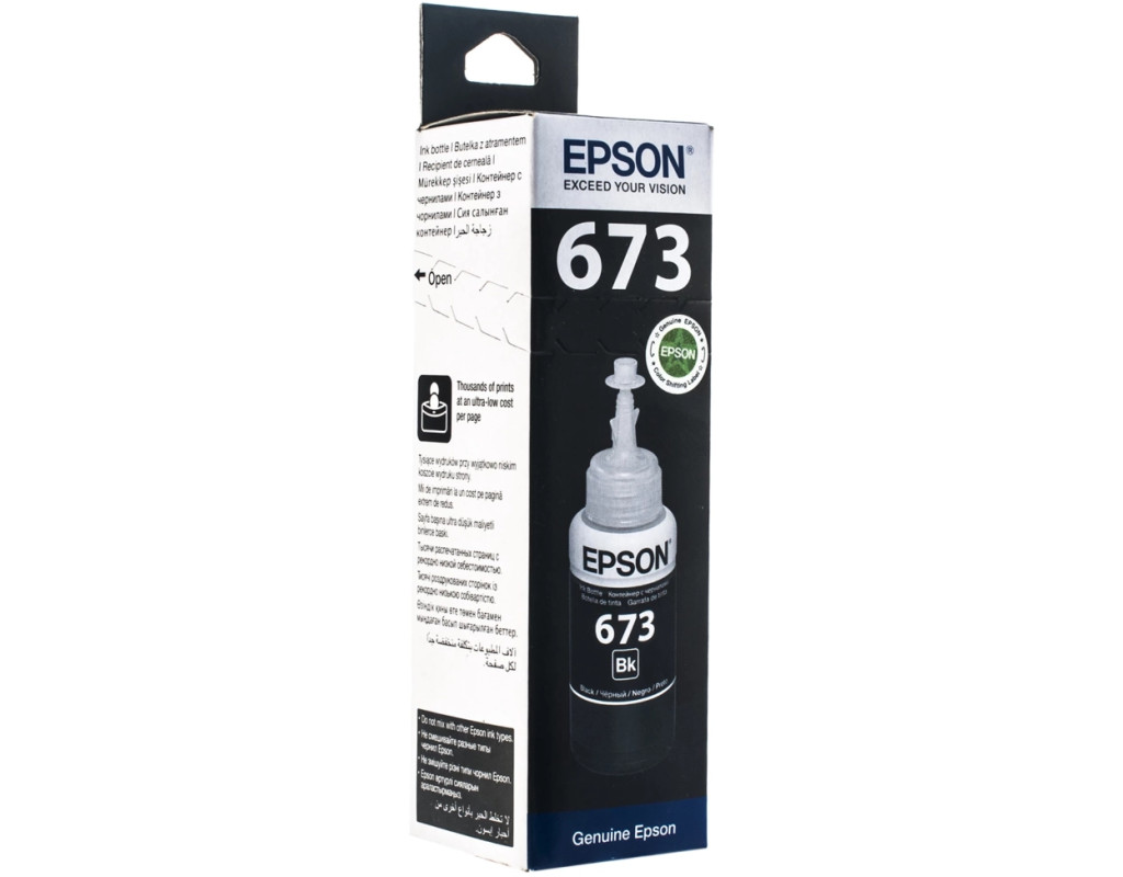 Контейнер с чернилами Epson 673 black 70мл L800/1800 (C13T67314A)