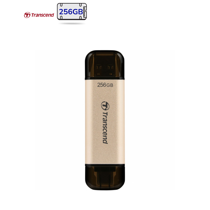 USB флеш накопитель Transcend 256GB JetFlash 930 Gold-Black USB 3.2/Type-C (TS256GJF930C)