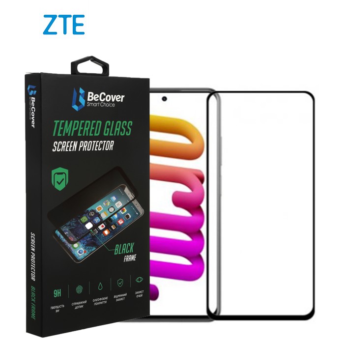 Стекло защитное BeCover ZTE Blade V40 / V40 Pro Black (708562)