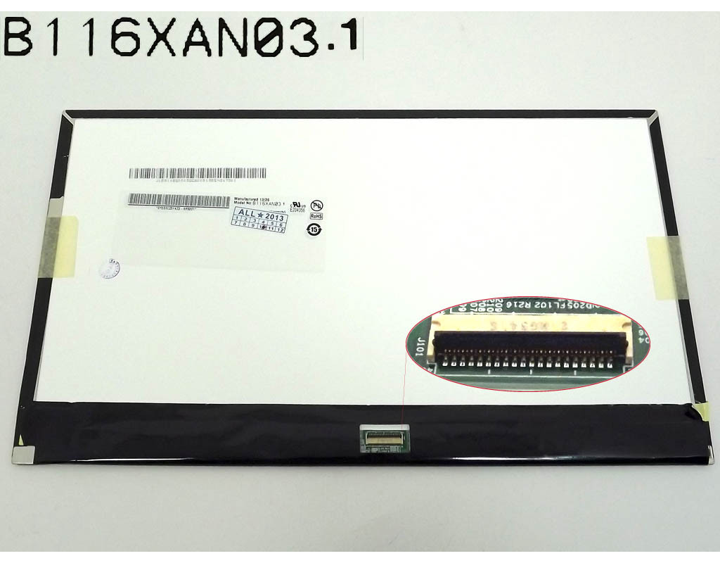 Матриця для планшета 11.6" Slim (1366*768, IPS, 40Pin MiPi знизу по центру, Без вушок) AUO B116XAN03.1. Матова. Матриця для ASUS VivoTAB TF810