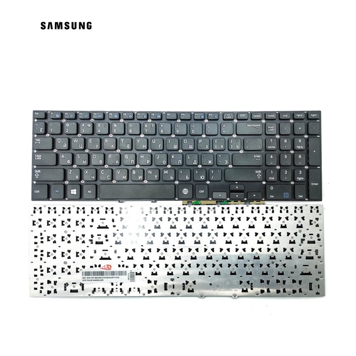 Клавіатура для Samsung NP350V5C, NP355V5C, NP355E5C Series 15.6" (RU Black, Без рамки) Оригінал