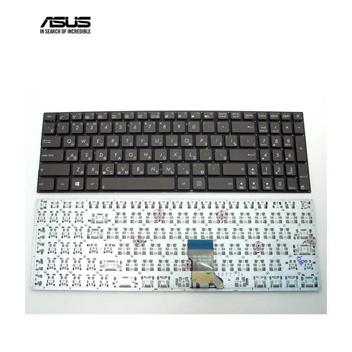 Клавіатура для ASUS UX52, UX52A, UX52V, UX52VS UX501 UX501JW (RU Brown без рамки). Оригінал
