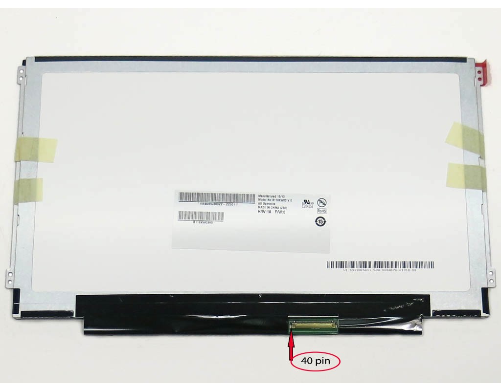 Матриця 11.6" Slim (1366*768, 40pin, вушка з боків) AUO B116XW03 V.0 Глянцева