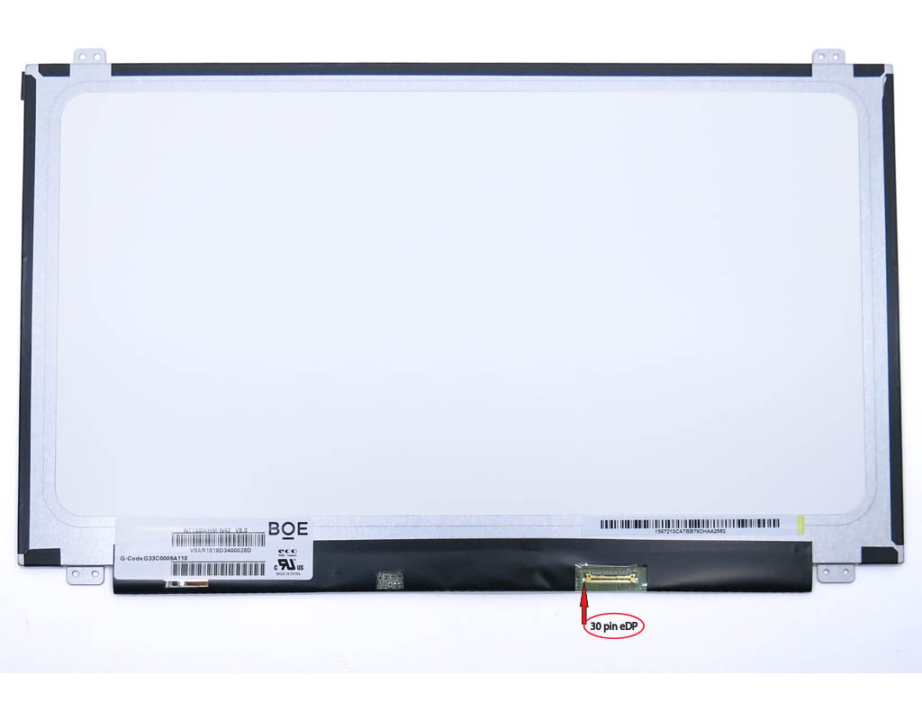 Матриця 15.6" Slim eDP (1366*768, 30pin, вушка верх-низ) BOE NT156WHM-N42, QT156WHM-N42 Матова