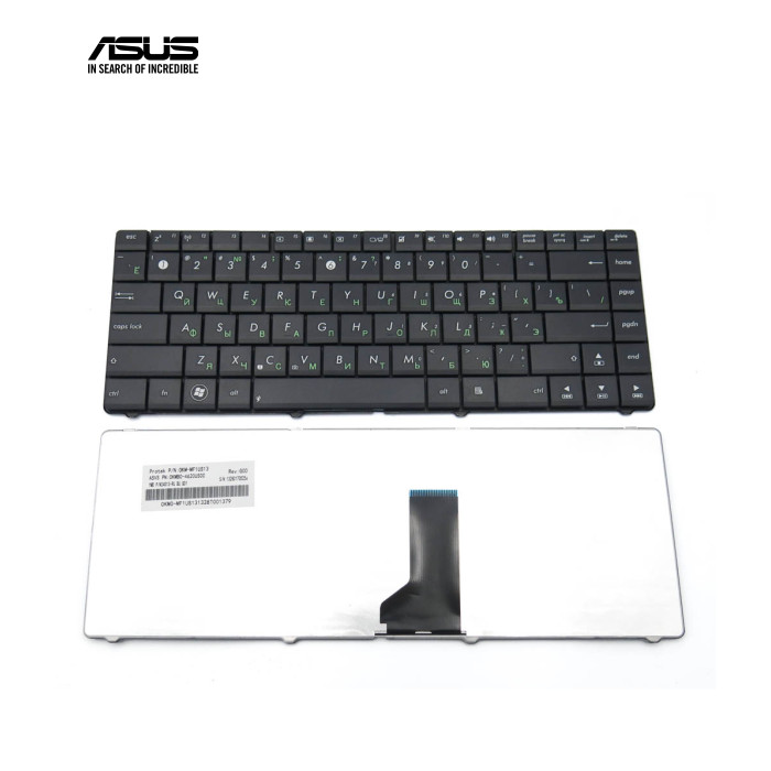 Клавіатура для ASUS N43, N43S, P43E, P43S, K42, K42J, X42, X42J, X44H, X84H, N82, N82J, X45V, X45VD (RU Black)