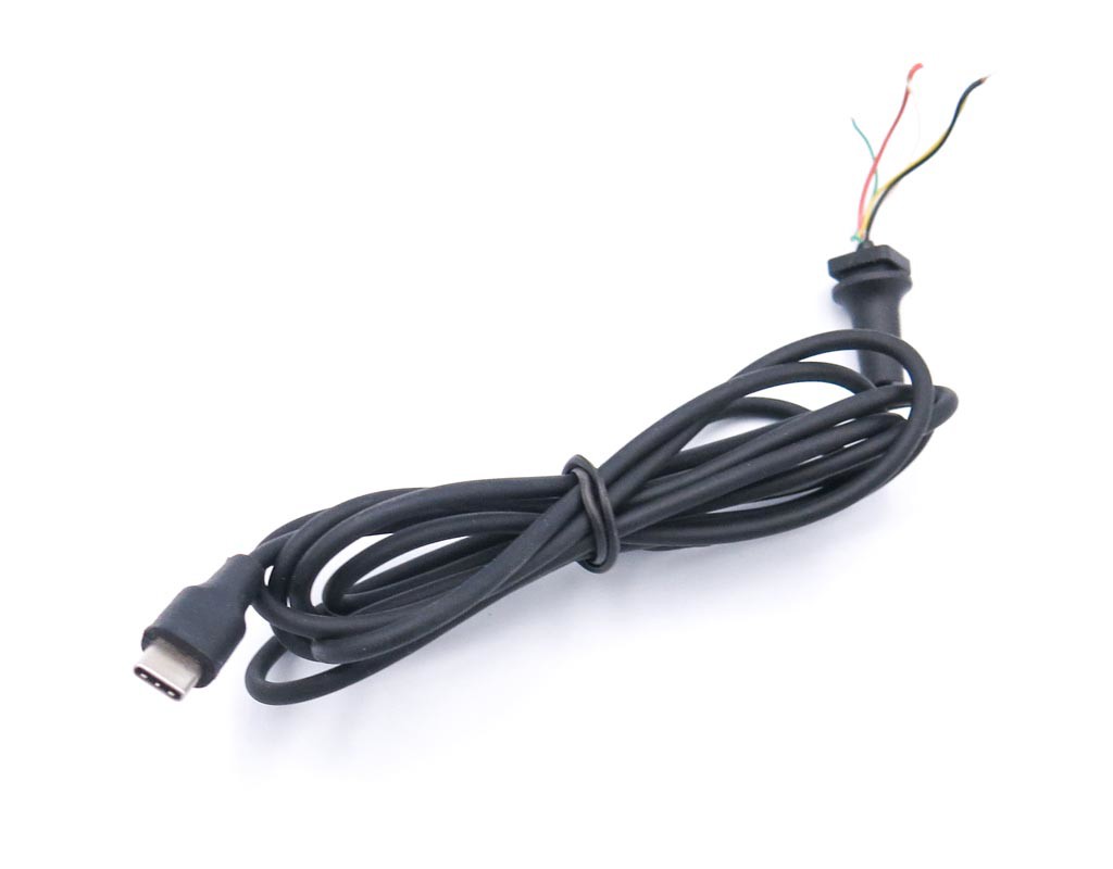 DC кабель (Type-C, USB-C) для блоку живлення (30W, 45W, 65W) 5-проводів, 1.2m Black. Від блока живлення до ноутбука