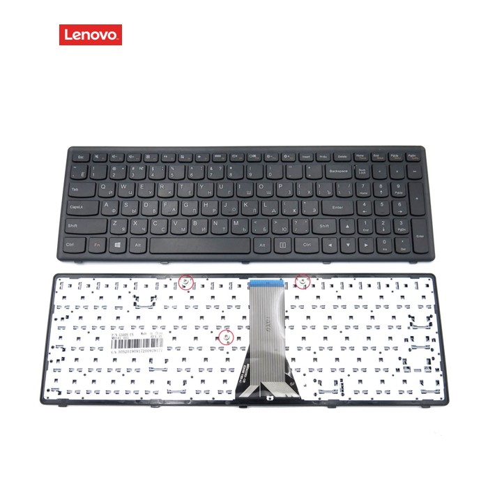 Клавіатура для LENOVO IdeaPad G500s, G505s, S500, S510p, Z510,Flex 15, 15D (RU Black з рамкою) OEM