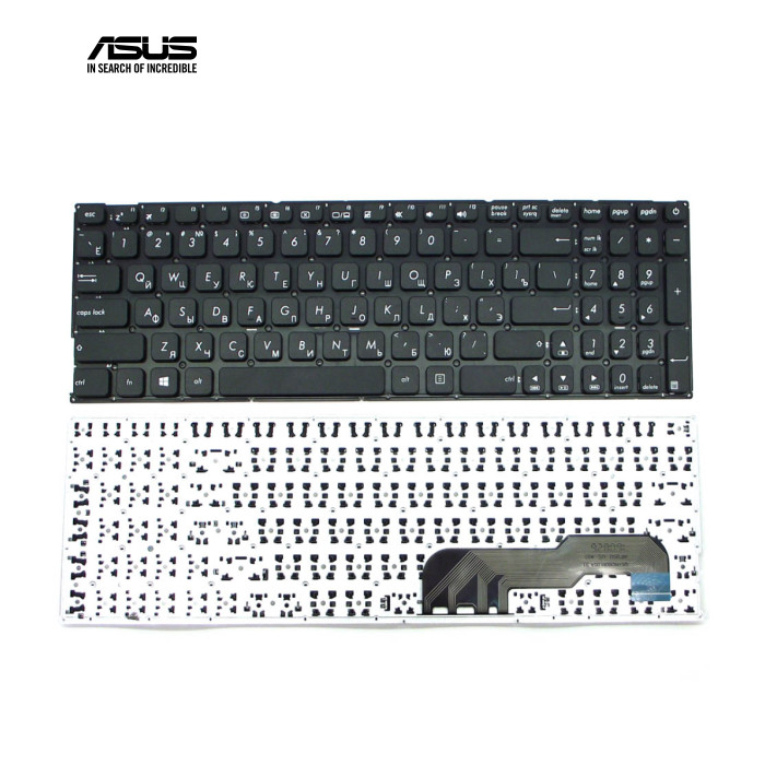Клавіатура для ASUS X541, X541LA, X541S, X541SA, X541UA, R541, R541U, X541N, X541NA, X541NC, X541SC, X541U, X541UV (RU Black без рамки)