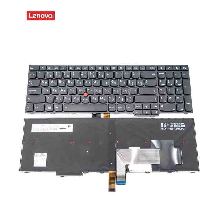 Клавіатура для LENOVO ThinkPad E540, T540, E531, L540, W540, W541, T550, T560, L560, L570, W550 (RU Black з поінтстіком і підсвіткою)