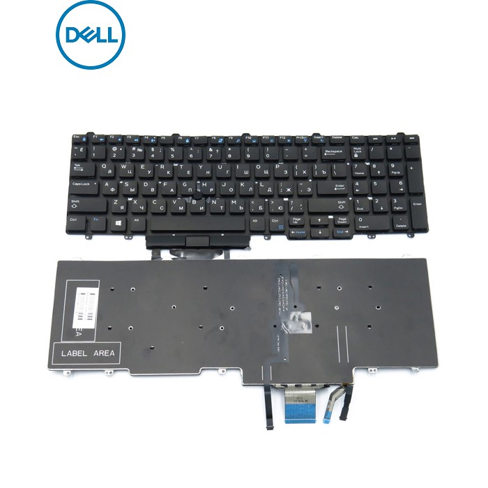 Клавіатура для DELL Latitude E5550, E5570, E5580, E5590, E5591, 0T9RCN Precision 7510, 7710 (RU Black з підсвіткою та поінтстиком) Оригінал