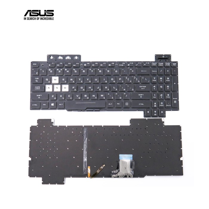 Клавіатура для ASUS FX504, FX504GD, FX504G, FX504GE, FX504GM, FX505, FX505D FX80, FX80GM GL703V GL703VM (RU Black без рамки з підсвіткою)