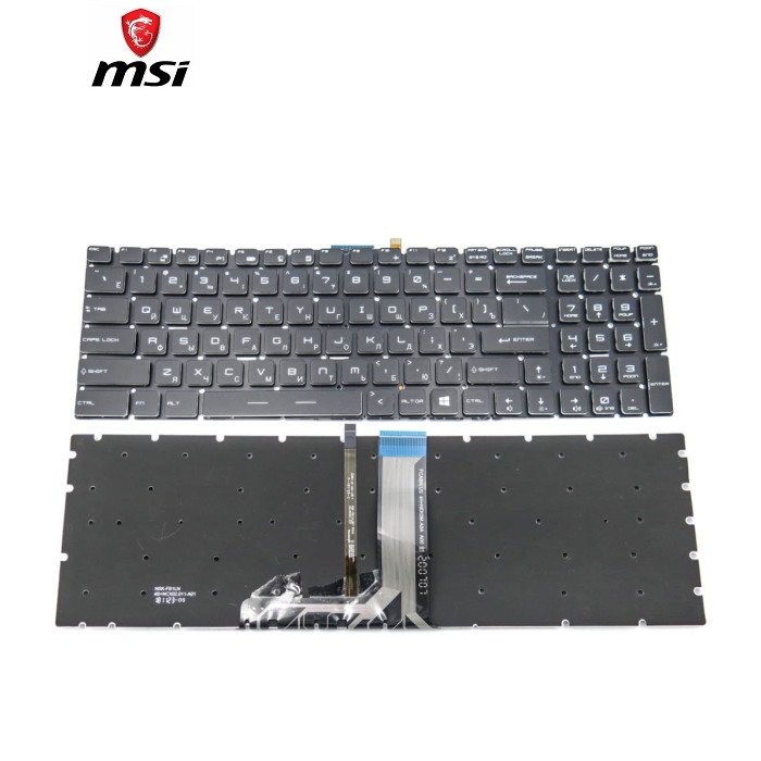 Клавіатура для MSI GT62, GT72, GE62, GE72, GS60, GS70, GL60, GL62, GL63, GL72, GP62, GP63, GP65, GP72, GP73, GP75,CX62 (RU black + підсвітка) Оригінал