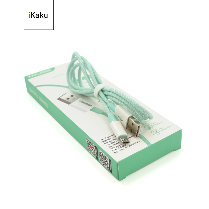 Кабель iKAKU KSC-723 GAOFEI smart charging cable for micro, Green, довжина 1м, 2.4A, BOX