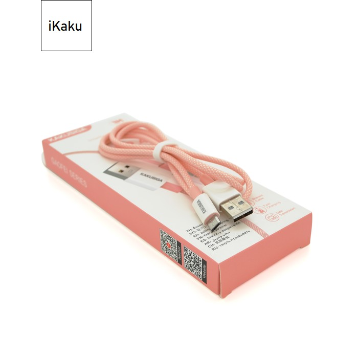 Кабель iKAKU KSC-723 GAOFEI smart charging cable for micro, Pink, довжина 1м, 2.4A, BOX