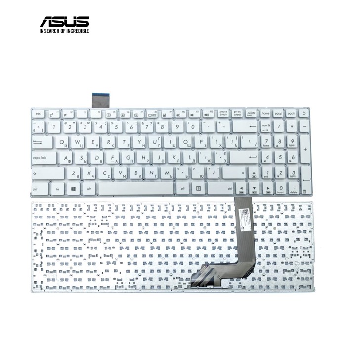 Клавіатура для ASUS X542, X542BA, X542B, X542U, X542UR, X542UQR, X542UN, X542UF, X542UA, K542, K542B (RU White без рамки)