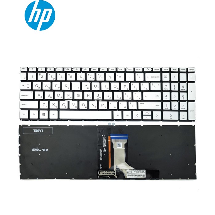 Клавіатура для HP Pavilion 15-EG, 15-EH, 15S-ER, 15-ER, 17-CN, 17-CP, 17Z-CP, 255 G9 G10 (RU Silver з підсвіткою) Оригінал