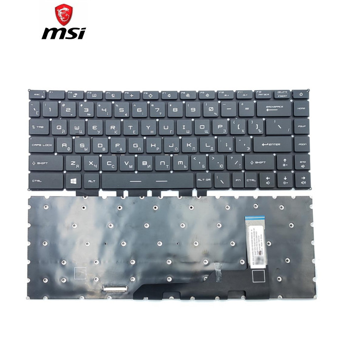 Клавіатура для MSI GE66 Raider MS-1541 GS66 GP66 Stealth MS-16V (RU Black з RGB підсвіткою) Оригінал