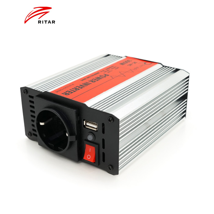 Інвертор напруги RITAR RSX-300, 12V / 220V, 300W з апроксимувати синусоїдою, 1xShuko, 1xUSB, клемні дроти, BOX, Q20