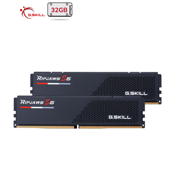 Модуль памяти для компьютера DDR5 32GB (2x16GB) 6000 MHz Ripjaws S5 Black G.Skill (F5-6000J3636F16GX2-RS5K)