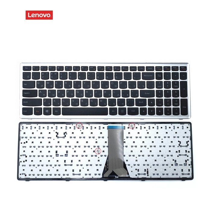 Клавіатура для LENOVO IdeaPad G500s, G505s, S500, S510p, Z510,Flex 15, 15D (RU Black з рамкою Silver)