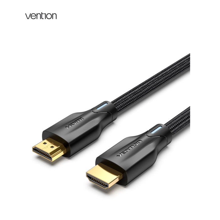 Кабель мультимедийный HDMI M to HDMI M 2.0m 8K60Hz cotton braided black Vention (AAUBH)