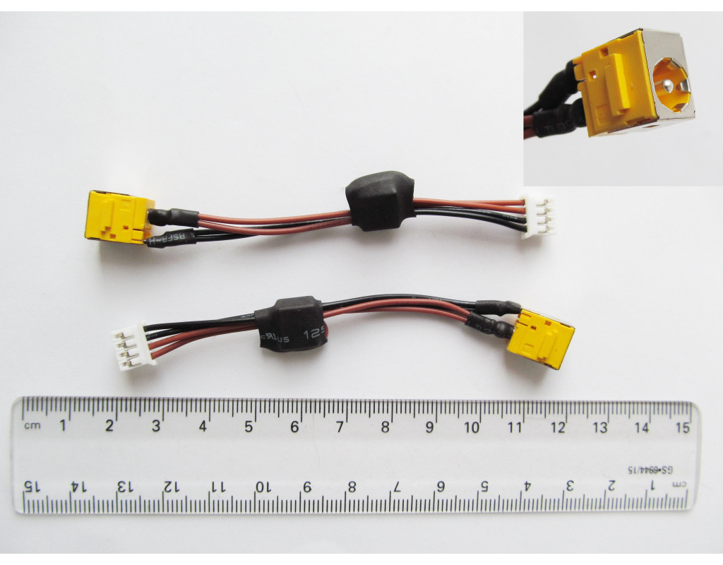 Роз'єм живлення ноутбука з кабелем для Acer PJ047G (5.5mm x 1.7mm), 4-pin, 10 см Универсальный (A49020)