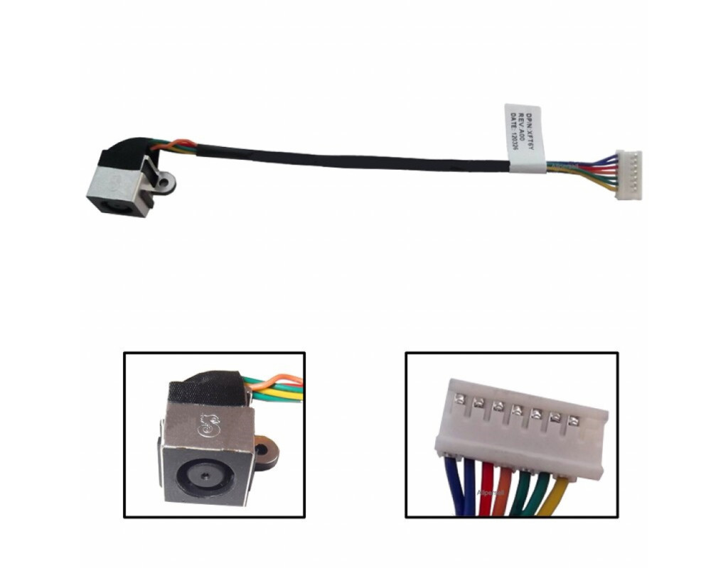 Разъем питания ноутбука с кабелем для Dell PJ541 (7.4mm x 5.0mm + center pin), 8(7)- Универсальный (A49059)