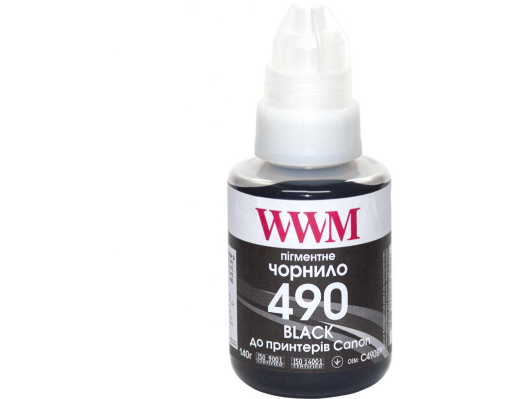 Чернила WWM Canon GI-490, 140г Black Pigm. (C490BP)