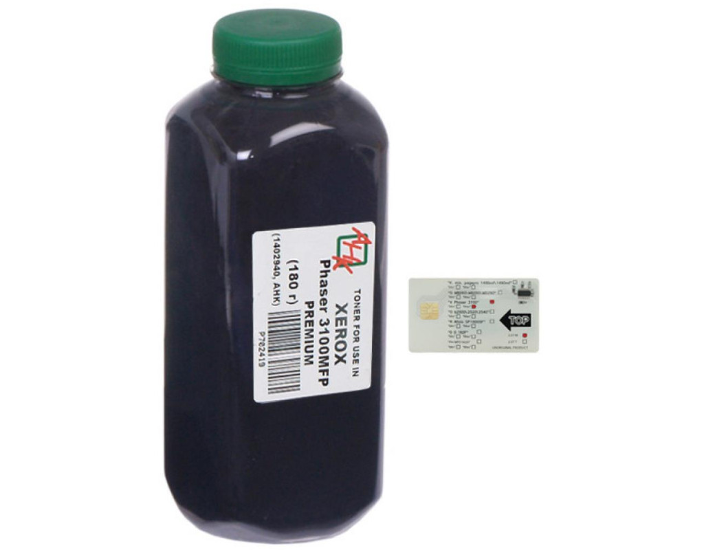 Тонер Xerox Phaser 3100, 180г Black +chip AHK (1400554)