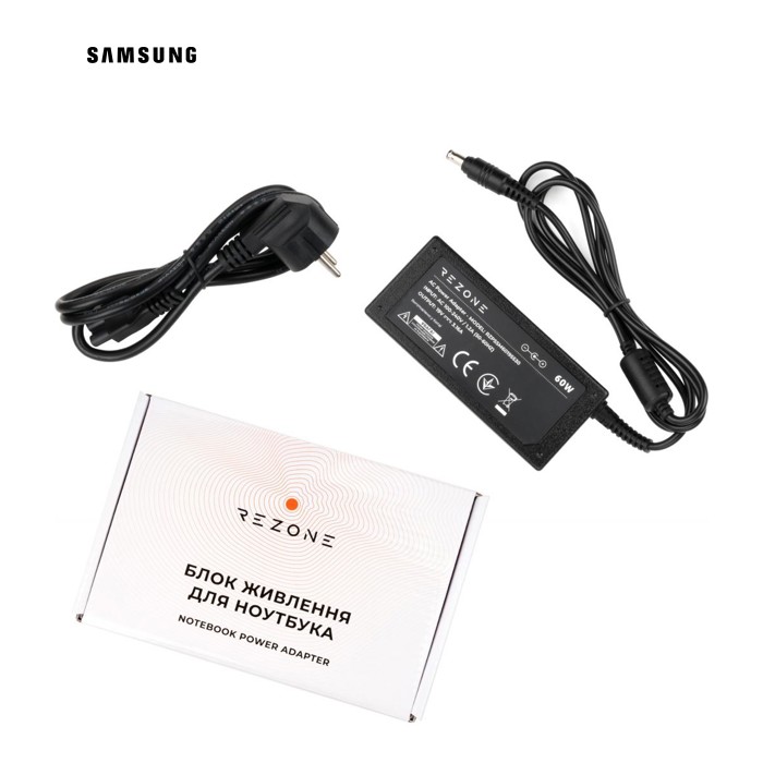Блок питания к ноутбуку Rezone Samsung 60W 19V 3.16А 5.5*3.0 (RZPSSM60195530)