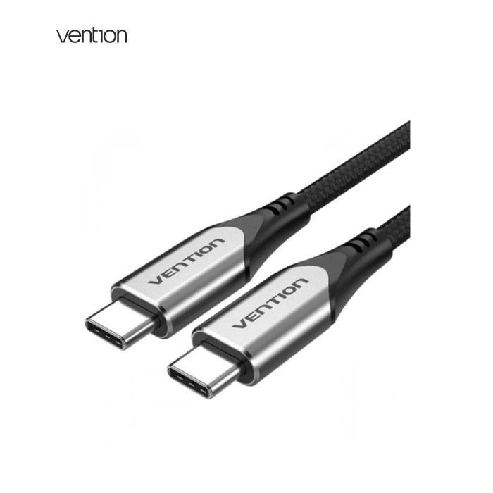 Дата кабель USB-C to USB-C 0.5m 60W USB 3.1 cotton braided Vention (TAAHD)