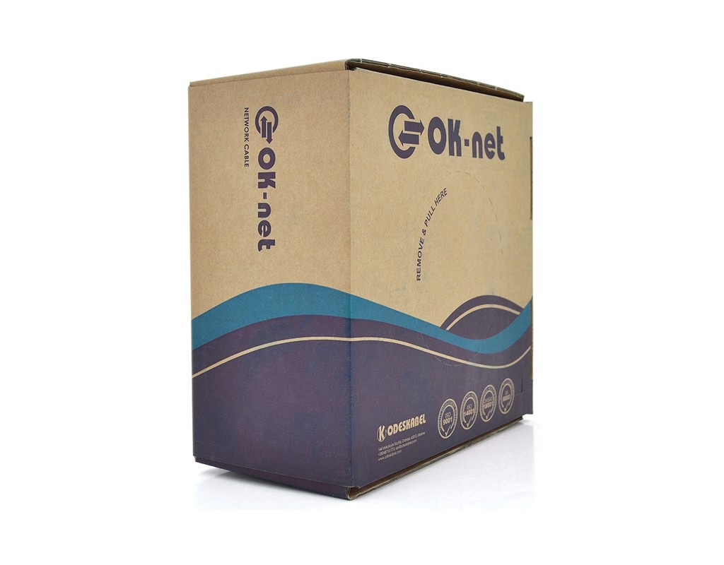 Кабель сетевой OK-Net U/UTP-cat.5Е 100м (КПВ-ВП (350) 4*2*0,51 / 100)
