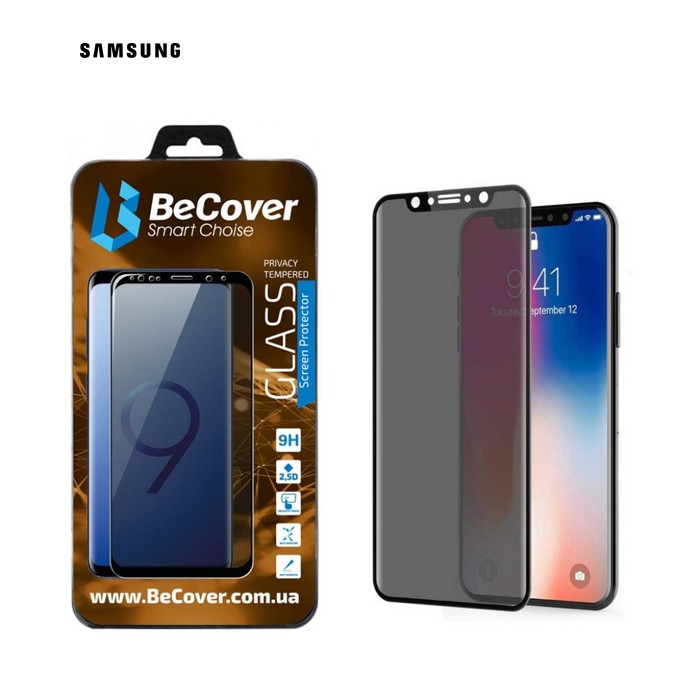 Скло захисне BeCover Anti-spying Samsung Galaxy M10 SM-M105 Black (703918)