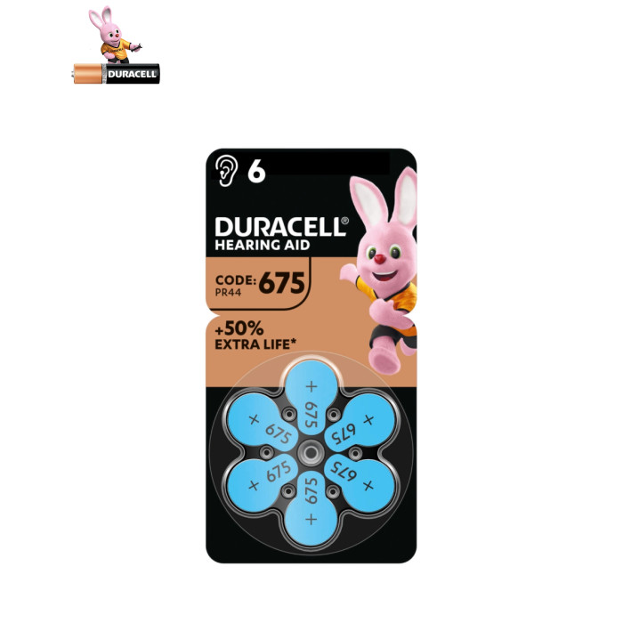Батарейка Duracell для слухових апаратів розмір 675, 6 шт. в упаковці (5004326)