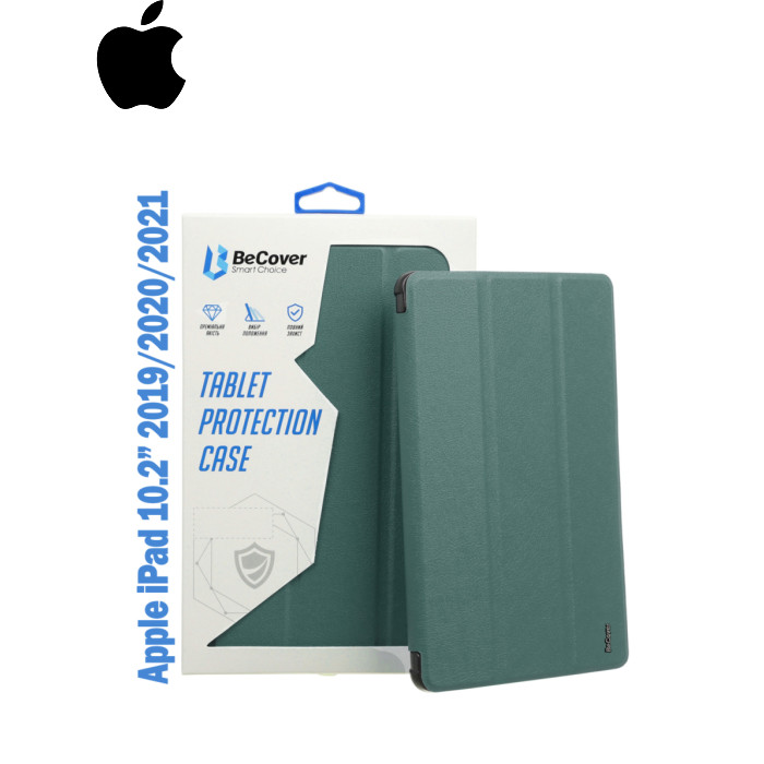 Чехол для планшета BeCover Tri Fold Soft TPU Silicone Apple iPad 10.2 2019/2020/2021 Dark Green (708514)