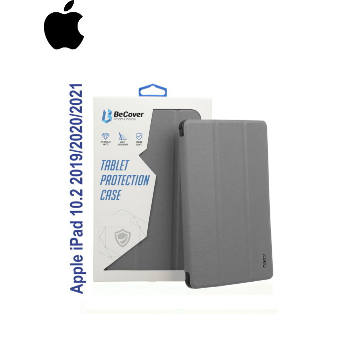 Чехол для планшета BeCover Tri Fold Soft TPU mount Apple Pencil Apple iPad 10.2 2019/2020/2021 Gray (706744)