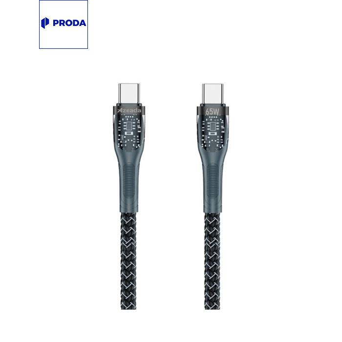 Дата кабель USB-C to USB-C 1.3m Lotto PD-B89CC Black Proda (PD-B89 (C-C)-BK)