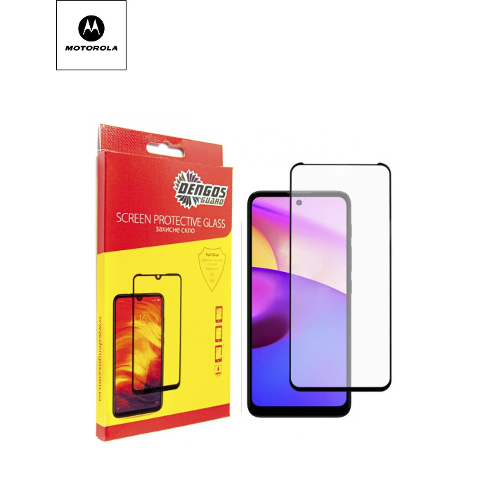 Скло захисне Dengos Full Glue Motorola E40 (black) (TGFG-286)