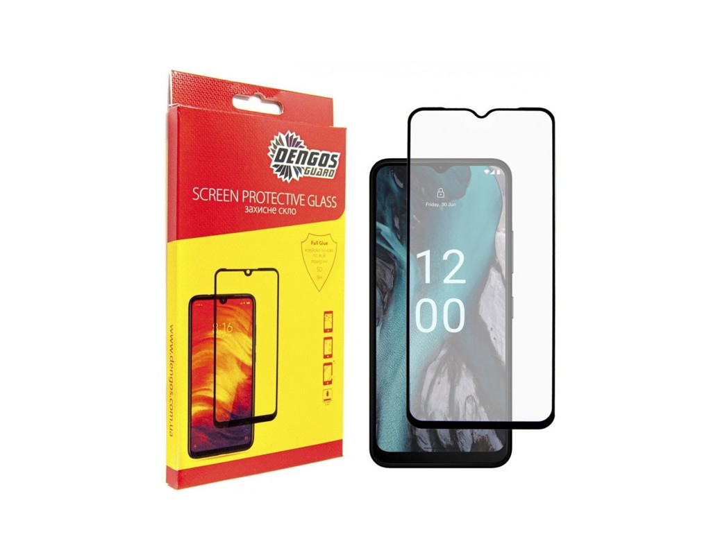 Скло захисне Dengos Full Glue Nokia C22 (black) (TGFG-305)