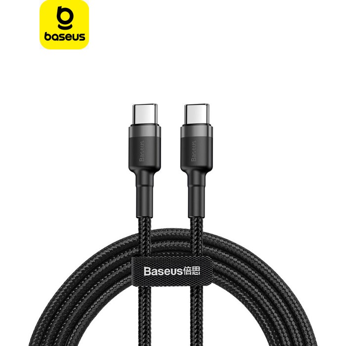 Кабель Baseus Cafule USB-C-USB-C, PD2.0 60W 2м Black/Grey (CATKLF-HG1)