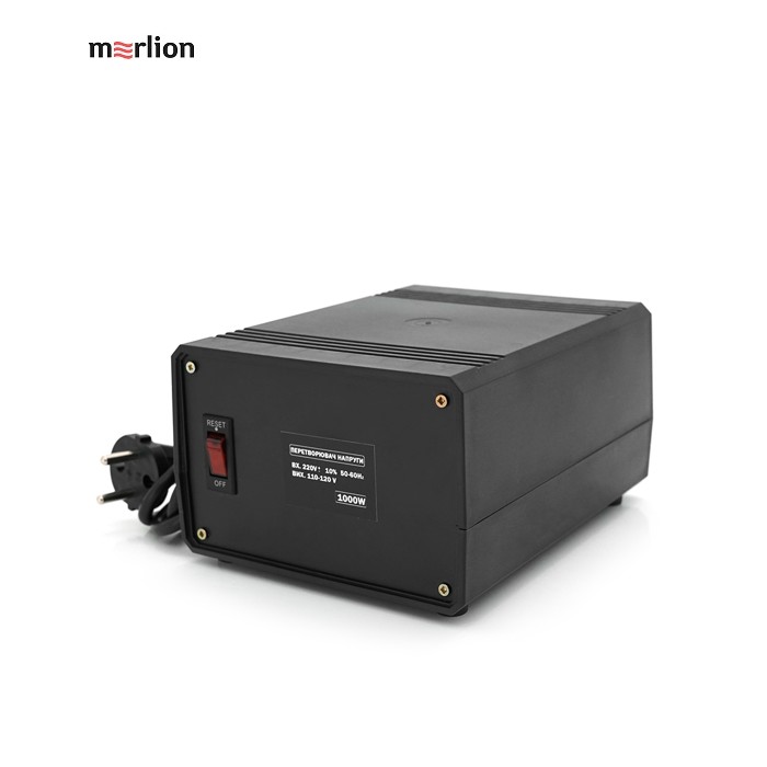 Перетворювач напруги понижуючий MERLION PN-1000, Input 220 V / Output 110V, 1000W, трансформаторний