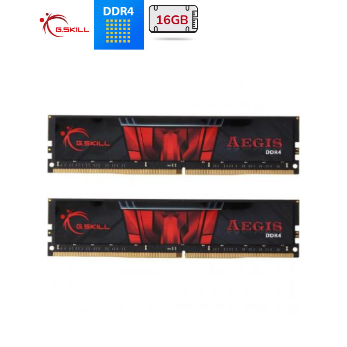 Модуль пам'яті для комп'ютера DDR4 16GB (2x8GB) 2400 MHz Aegis G.Skill (F4-2400C17D-16GIS)