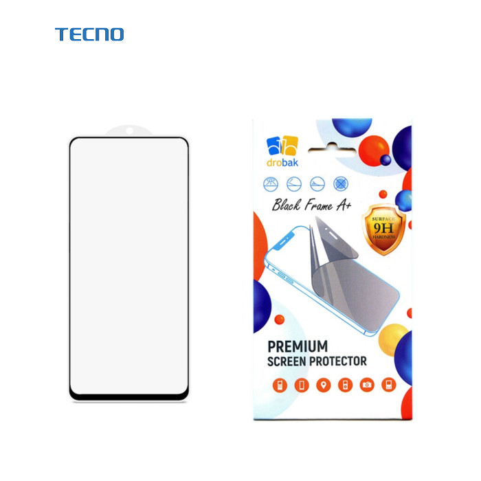 Скло захисне Drobak Tecno Spark 10 Pro Black Frame A+ (535317) (535317)