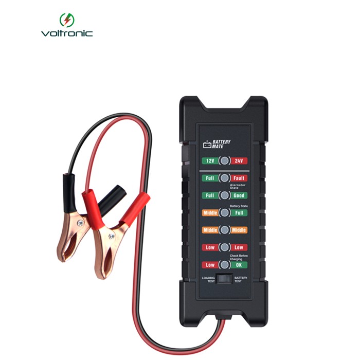 Тестер для акумуляторних батарей BM-410 + крокоділли, 12V, LED
