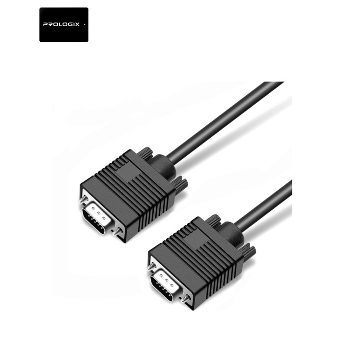 Кабель Prologix VGA - VGA (M/M), HD15M/HD15M (3+9С), 5 м, Black (PR-VGA-VGA-P-06-28-5m)