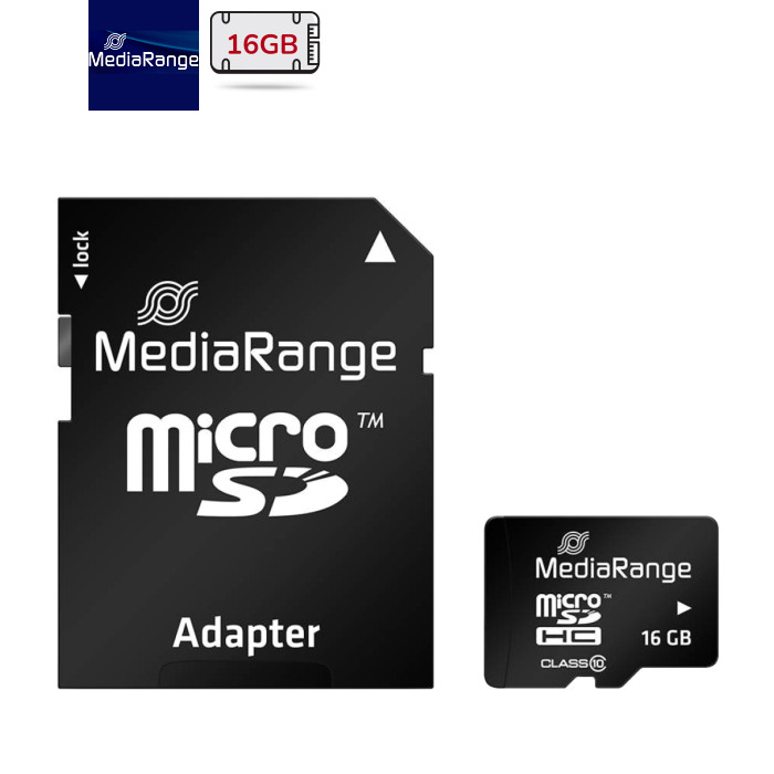 Карта памяти Mediarange 16GB microSD class 10 (MR958)