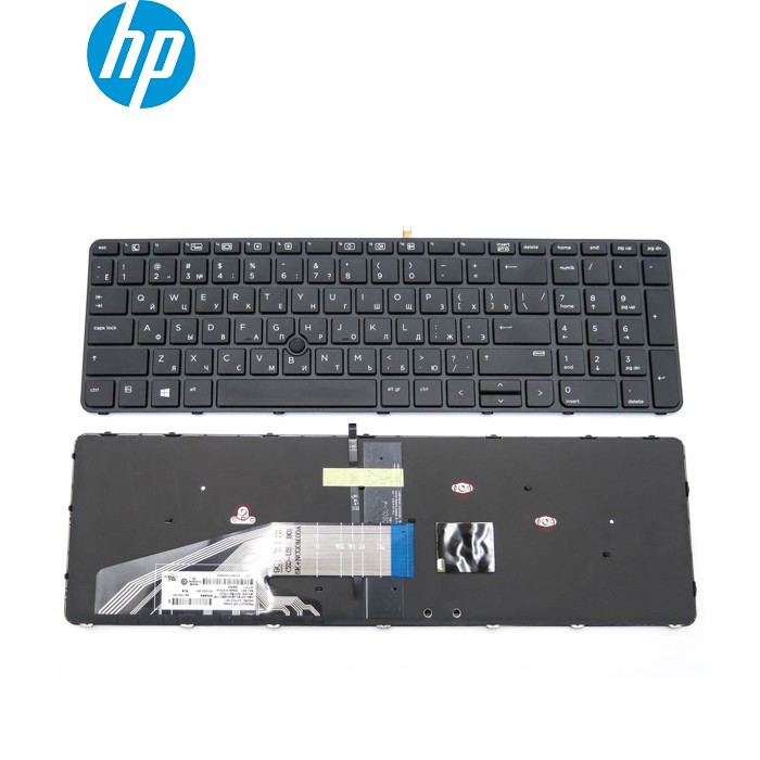 Клавіатура для HP ProBook 450 G3, 455 G3, 470 G3, 450 G4, 455 G4, 470 G4, 650 G2, 655 G2 (RU Black з Рамкою, підсвіткою та поінтстиком). Оригінал