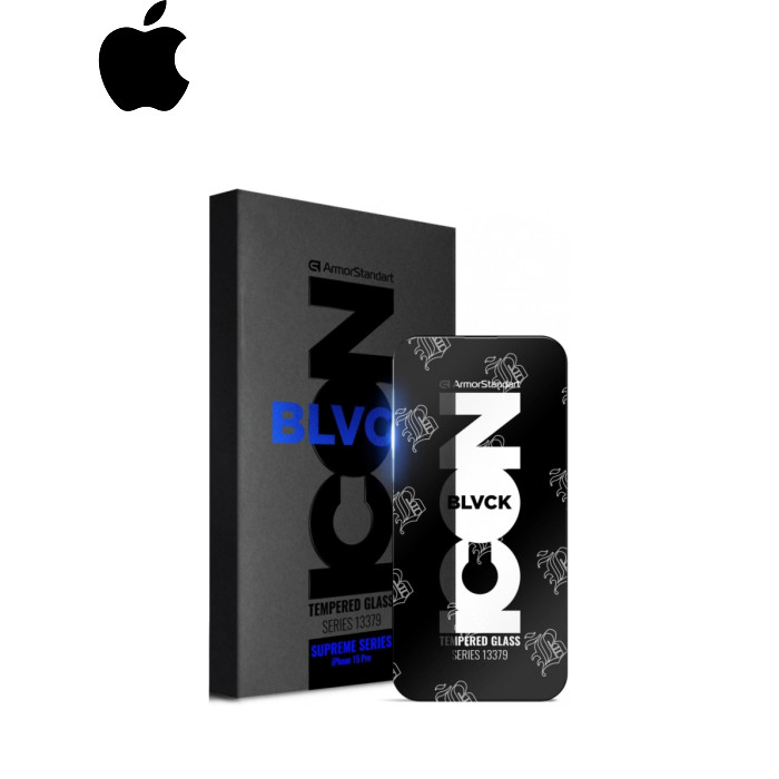 Стекло защитное Armorstandart Supreme Black Icon 3D Apple iPhone 15 Pro Black (ARM68223)