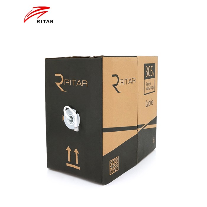 Кабель КВПЕ FTP-cat.6 (4 * 2 * 0.56), Ritar, (CU), для внутр. робіт, 305м, White, Corton BOX, Q2