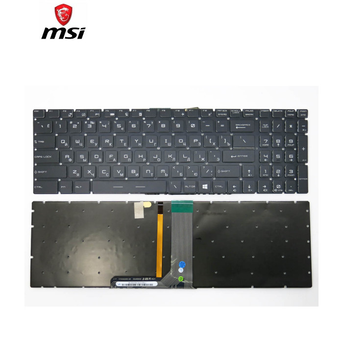 Клавіатура для MSI GT62, GT72, GE62, GE72, GS60, GS70, GL60, GL62, GL63, GL72, GP62, GP63, GP65, GP72, GP73, GP75, CX62 (RU black з RGB підсвіткою) Оригінал